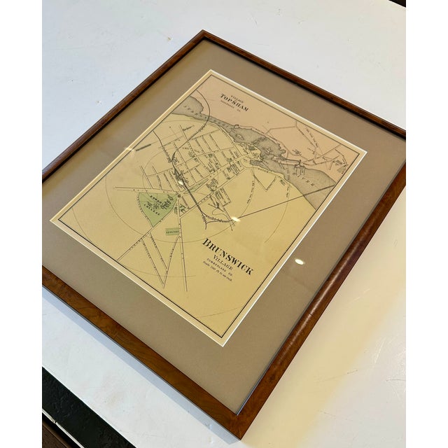 Mid-Century Modern Brunswick & Topsham, Maine Villages Map – Bowdoin College, 1890 For Sale - Image 3 of 3