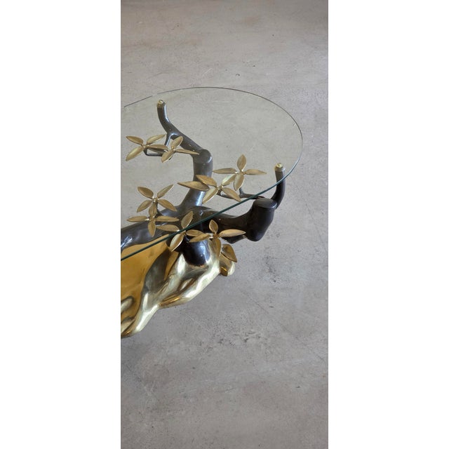 Vintage Brass and Glass Bonsai Tree Coffee Table by Willy Daro, 1980s For Sale - Image 10 of 14