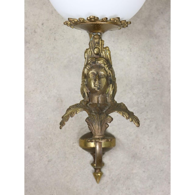 Metal Italian Figural Brass Wall Lamp, Set of 2 For Sale - Image 7 of 15