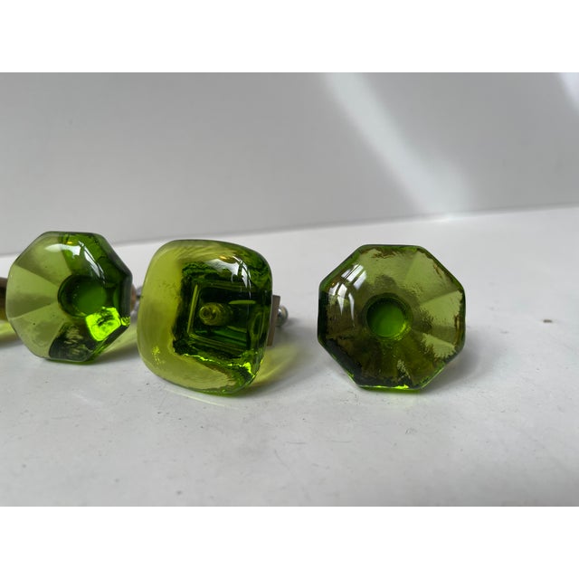 Vintage Swedish Green Glass Knobs, 1960s, Set of 6 For Sale - Image 4 of 11