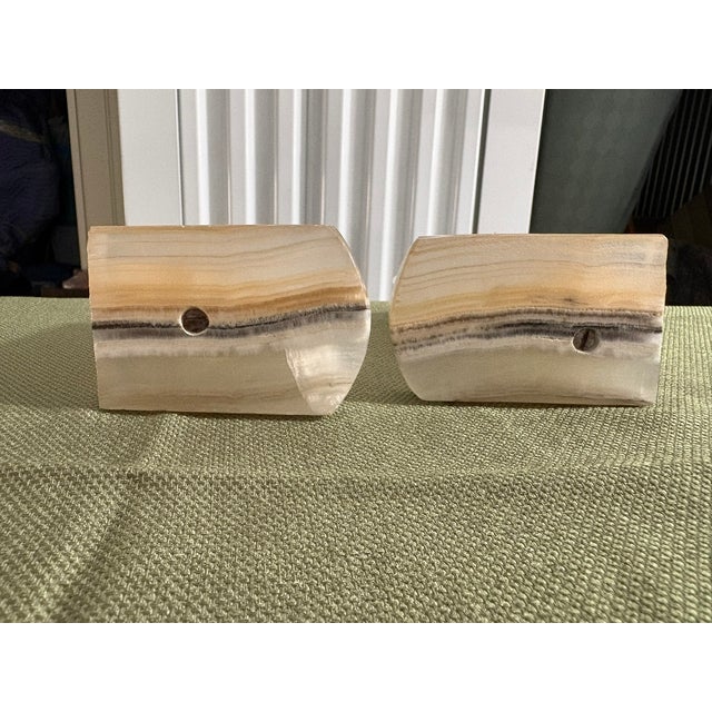 Late 20th Century Pair of Vintage White Onyx Horse Head Bookends, Late 20th Century For Sale - Image 5 of 5
