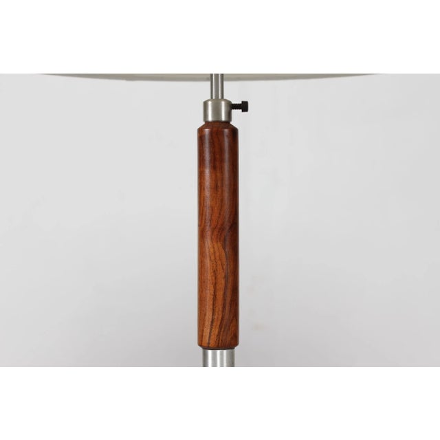 Mid-Century Modern Danish Adjustable Rosewood and Steel Floor Lamp in the Style of Jo Hammerborg, 1960s For Sale - Image 3 of 11
