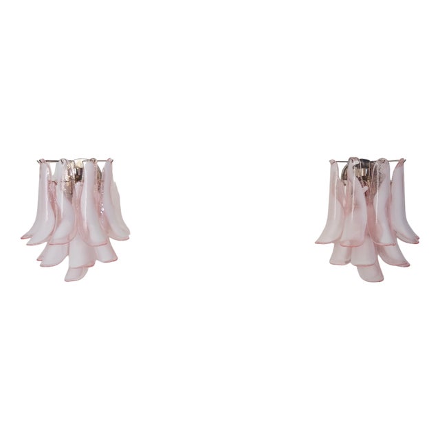 Vintage Italian Murano Wall Lights in the style of Mazzega, 1990, Set of 2 For Sale