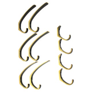Brass Hooks in the Style of Carl Auböck, 1950s, Set of 10 For Sale