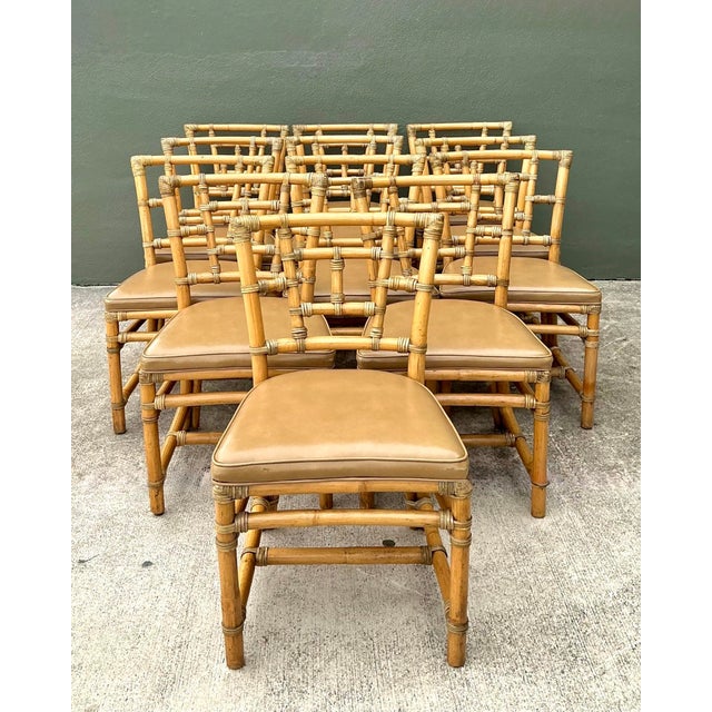 Vintage McGuire Rattan Dining Chairs - Set of 12 For Sale - Image 9 of 12
