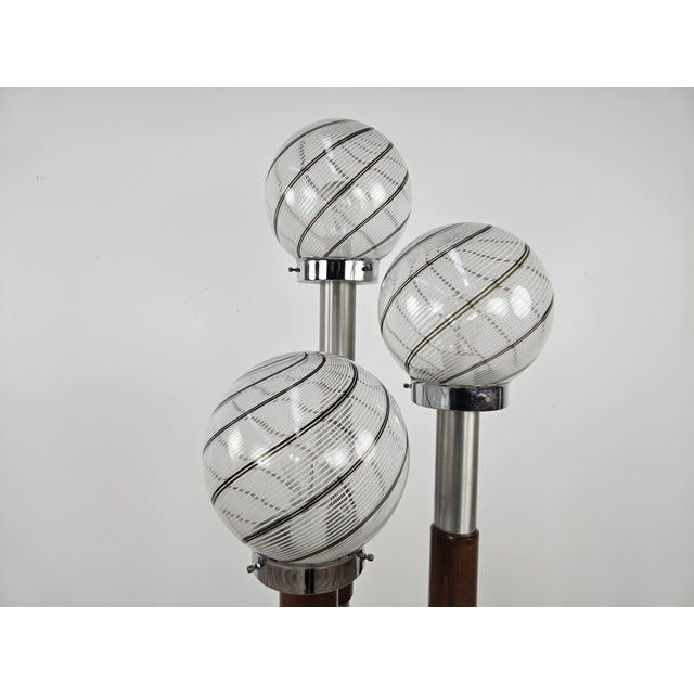 Mid-Century Murano Glass Swirl Floor Lamp with 3 Light Points, 1970s For Sale - Image 4 of 18