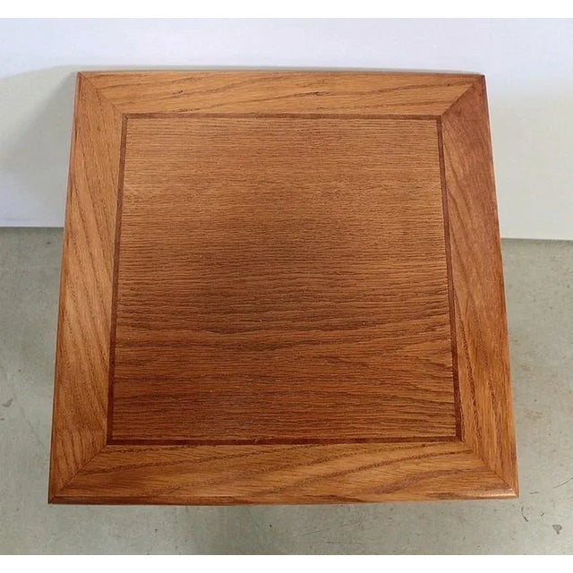 Small Solid Oak Blonde Side Table, 1950s For Sale - Image 4 of 18