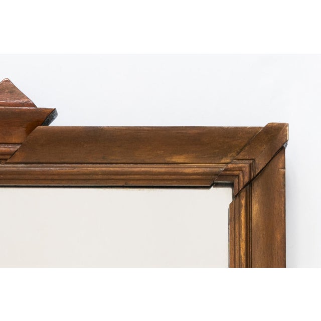 French Wall Mirror in Hand-Carved Brown Wood and Metal, 20th Century For Sale - Image 6 of 9
