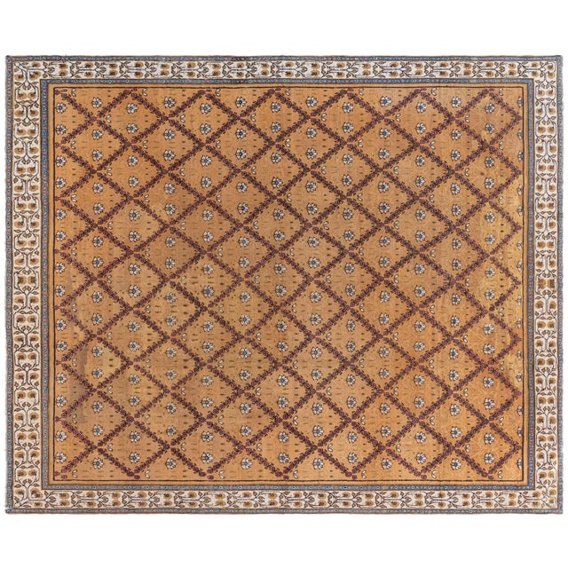 Traditional Doris Leslie Blau Early 20th Century Indian Botanic Handmade Wool Rug For Sale - Image 3 of 4