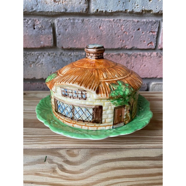 1930s English Beswick Ceramic Cottage Ware Butter or Cheese Dish For Sale - Image 15 of 17