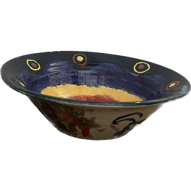 Late 20th Century Large Multi-Colored Decorative Bowl Signed by Abstract Artist Diana Ged For Sale - Image 13 of 13