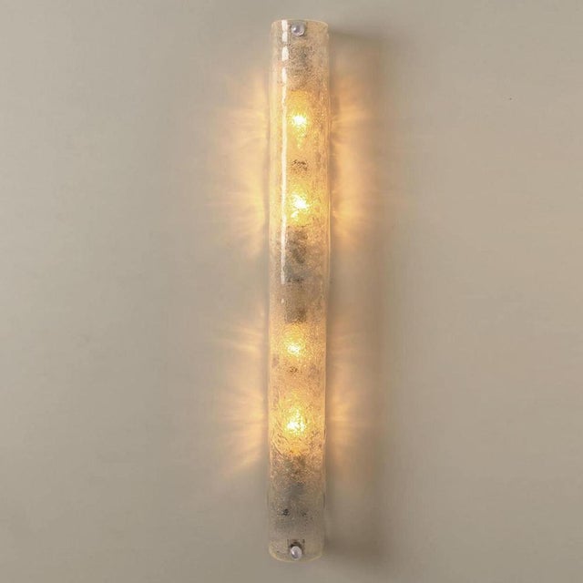 Ice Glass Wall Light Fixture from Hillebrand, Germany, 1960s For Sale - Image 8 of 18