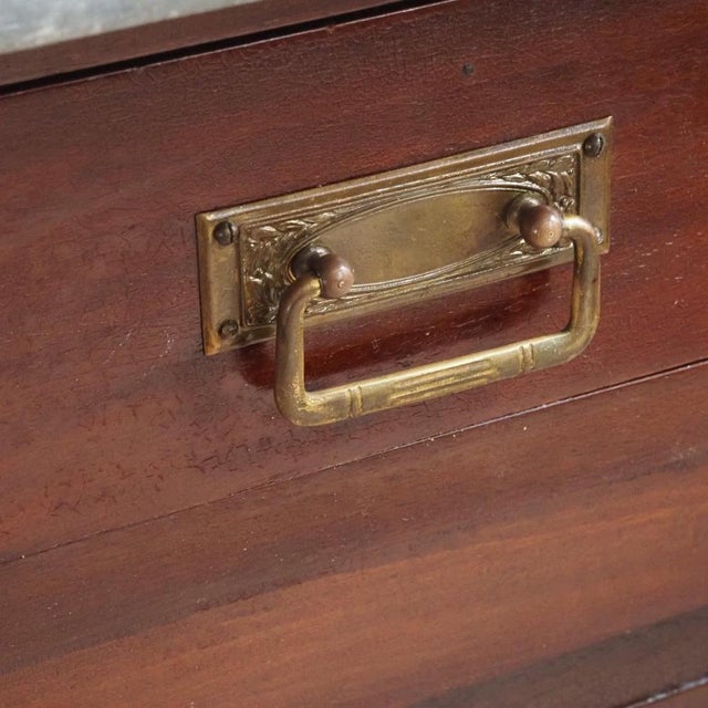 Antique Gründerzeit Sideboard with Grey-White Marble Top, 1900s For Sale - Image 9 of 17