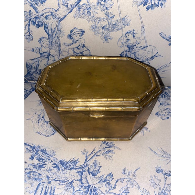 Art Deco Antique Brass Lidded Box For Sale - Image 3 of 12