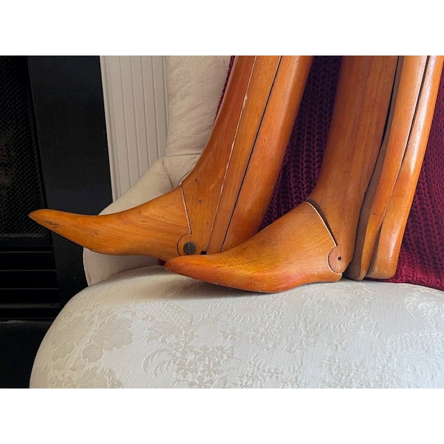 English Vintage Wood English Riding Boot Trees Handmade Henry Maxwell, London For Sale - Image 3 of 12