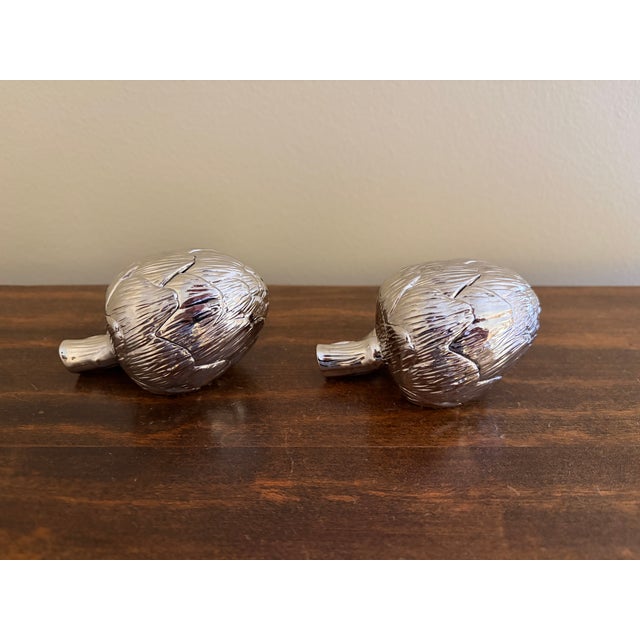 Vintage Godinger Silver-Plated Artichoke Salt & Pepper Shakers - Pair For Sale In South Bend - Image 6 of 11