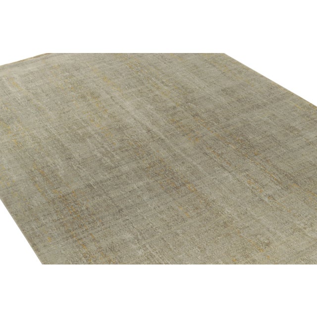Rug & Kilim Rug & Kilim’s Contemporary Abstract Rug in Blue, Silver-Gray and Gold For Sale - Image 4 of 7