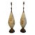 Pair of Hollywood Regency Gerald Thurston Style Gilt Decorated Glass Lamps For Sale