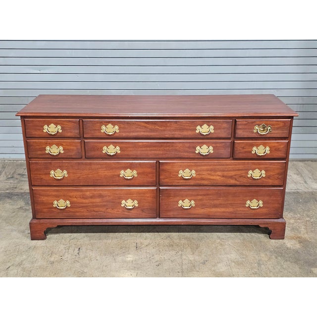 1990s 1990s Henkel Harris Cherry Dresser Chest of Drawers #24 Stain Dovetail Construction For Sale - Image 5 of 11