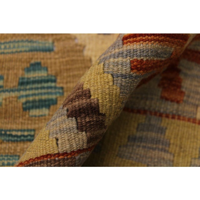 Textile Bohemian Kilim Beige Rust Wool Rug - 5'1" X 6'8" For Sale - Image 7 of 7