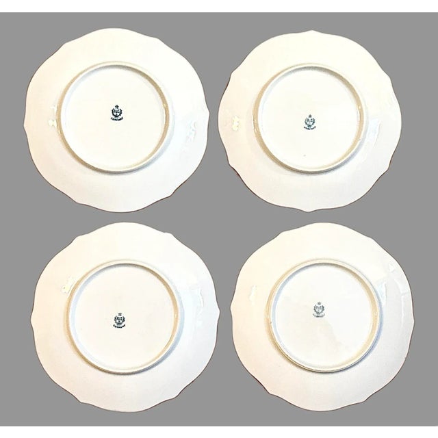 Antique German r.s. Porcelain Gold Trimmed Plates- Set of 4 For Sale In New York - Image 6 of 8