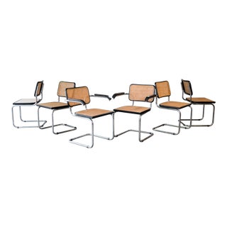 1970s Vintage Marcel Breuer Attributed Cesca Dining Chairs - Set of 6 For Sale