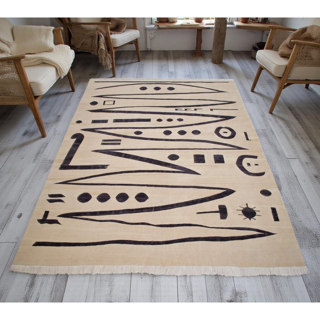 Contemporary Paul Klee - Heroic Strokes of the Bow - Inspired Silk Hand Woven Area - Wall Rug 4′10″ × 6′7″ For Sale - Image 3 of 18