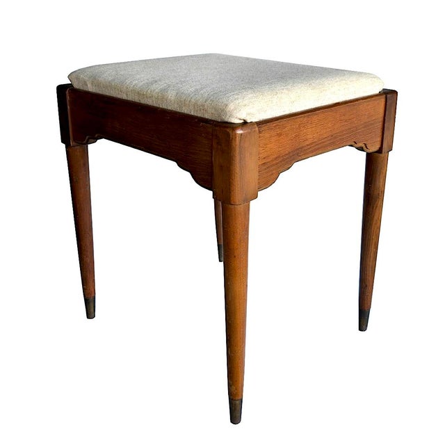 Mid-Century Modern Mid 20th Century Walnut Vanity Bench/Stool With Storage For Sale - Image 3 of 14