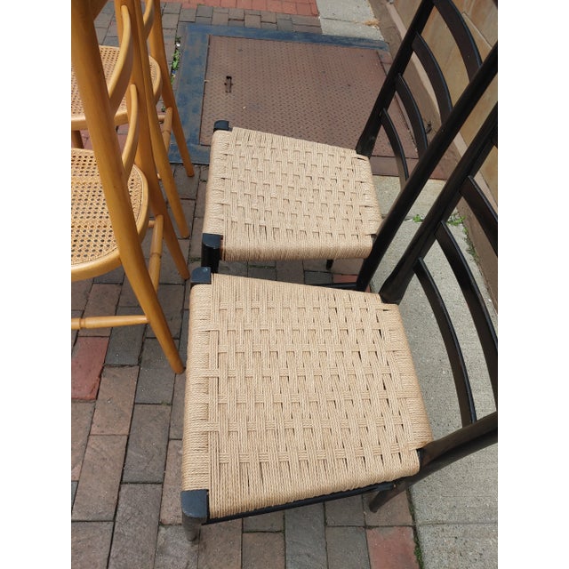 Mid 20th Century Vintage Mid-Century Italian Ladderback Chairs - Set of 4 For Sale - Image 5 of 11