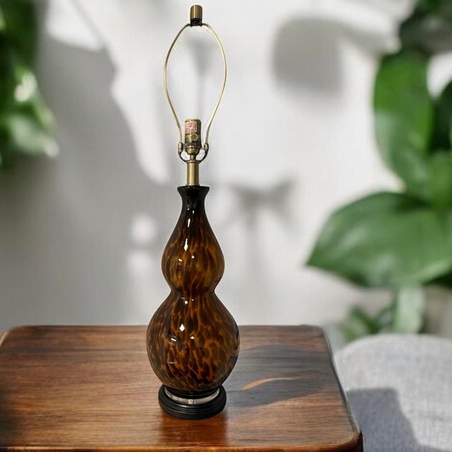 Bombay Blown Tortoise Art Glass Lamp For Sale - Image 10 of 15