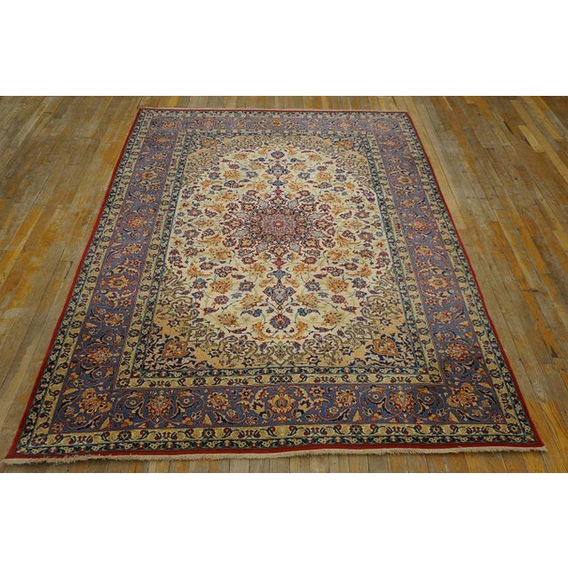 Antique Persian Isfahan Rug, size: 5'3" x 7'2". Isfahan The modern Isfahan of very fine weave, often on a silk foundation...