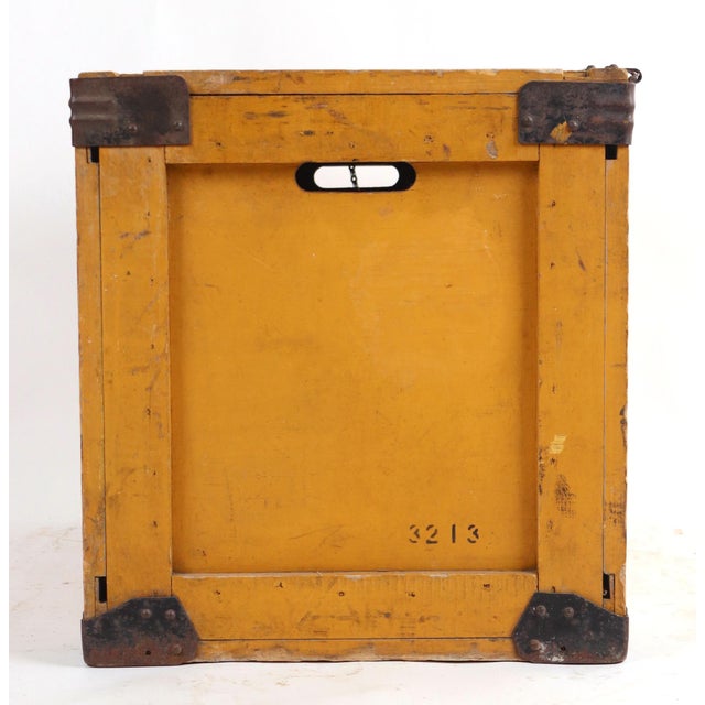 Wood Vintage A. L. Sayer Yellow Wood Bakery Box For Sale - Image 7 of 10