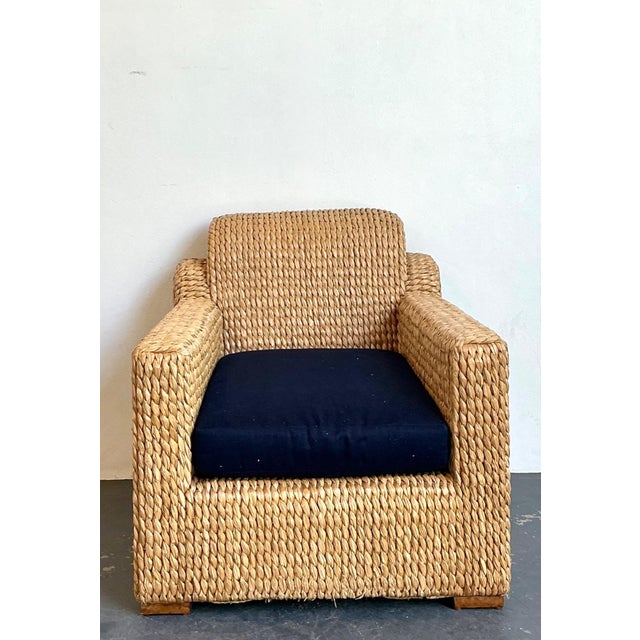 Vintage Ralph Lauren Woven Rattan Armchair For Sale - Image 15 of 15