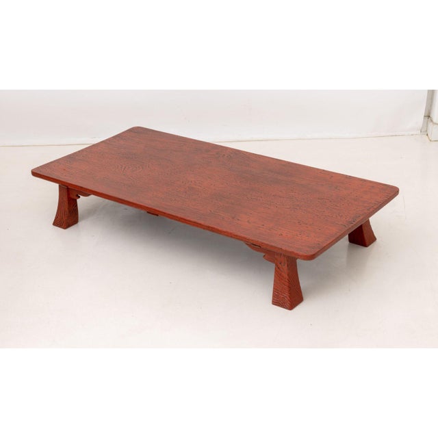 Japanese Red and Black Lacquered Low Table For Sale In New York - Image 6 of 9