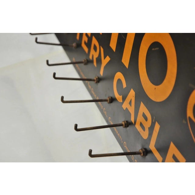 Antique Ohio Battery Cables Tin Metal Black & Orange Store Parts Display For Sale - Image 11 of 12