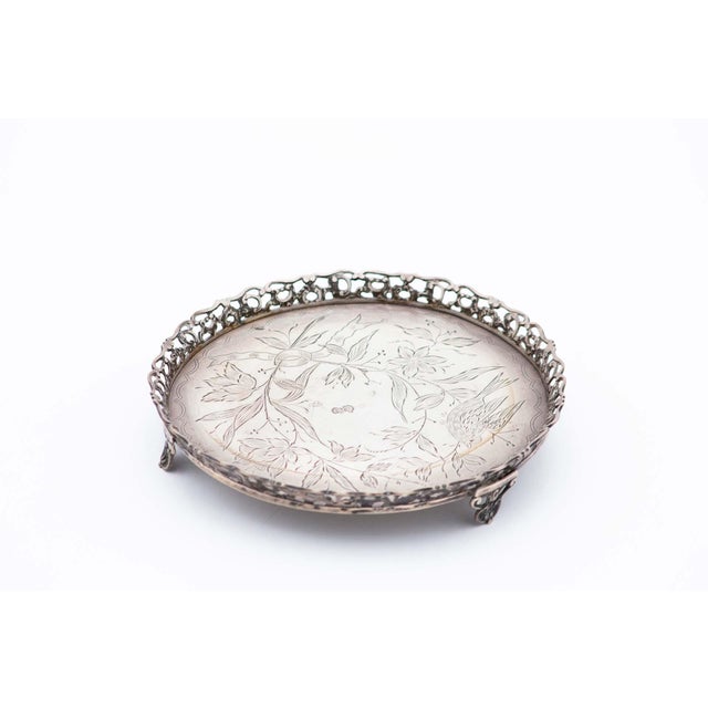 Silver Catchall with Grid For Sale - Image 3 of 3