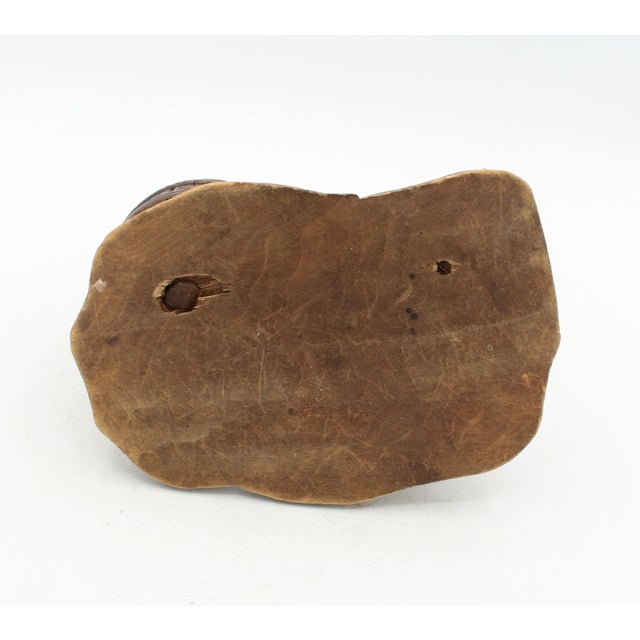 Rustic Circa 1880 German Black Forest Carved Dog Smoker's Table Standish For Sale - Image 3 of 7