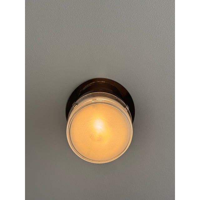 Pair of Joe Colombo Black 'Fresnel' Glass and Metal Indoor/Outdoor Wall Lamps for Oluce For Sale - Image 12 of 13