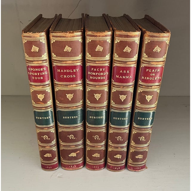 Antique 19th Century Fine Leather Bindings - Books by Robert Smith Surtees - 5 Volumes For Sale In New York - Image 6 of 11