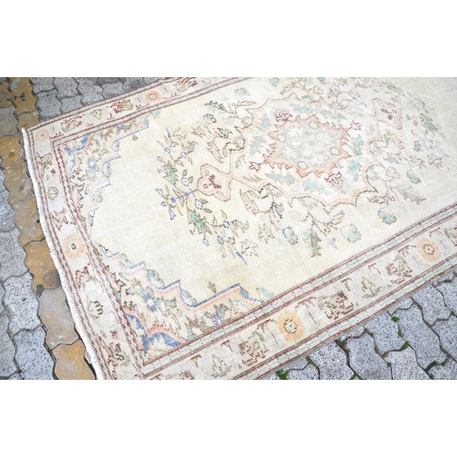 Textile 1960s Vintage Oushak Handmade Rug For Sale - Image 7 of 11