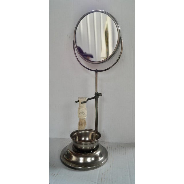 Vintage Adjustable Pedestal Shaving Mirror, 1930s For Sale - Image 3 of 11