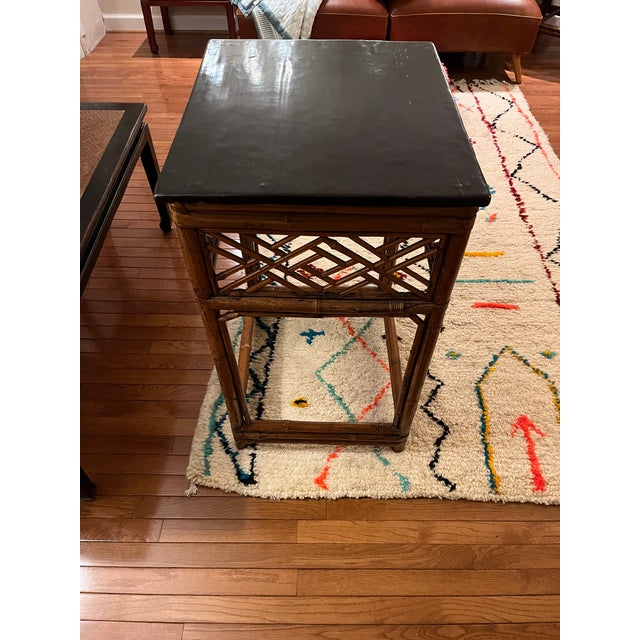 Antique Chinese Bamboo Tall Side Table For Sale - Image 9 of 12