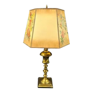 R.F. Harnett Floral Patterned Lampshade With Metal Base Lamp Issue No K-4067