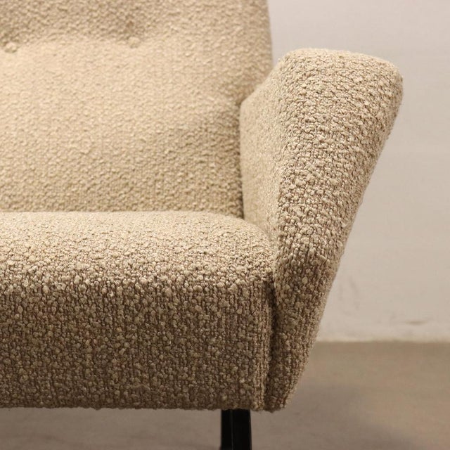 Vintage Sofa in Fabric & Enamelled Metal, 1960s For Sale - Image 4 of 10