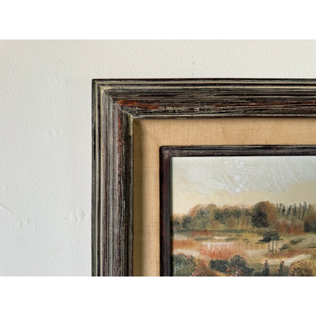 Vintage Impressionist Plein-Air Autumn Landscape Oil Painting, Framed For Sale - Image 4 of 9