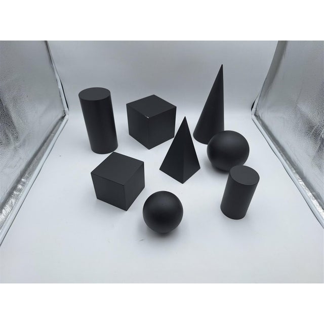 Wooden Geometric-Shape Ornaments in Black Lacquer from Molteni, 1990s, Set of 8 For Sale - Image 17 of 17