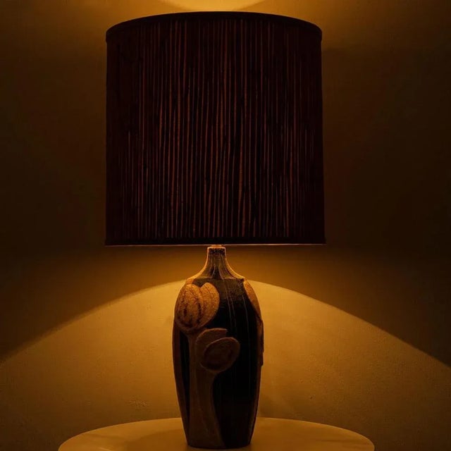 Beige Ceramic Table Lamp attributed to Noomi Backhausen for Soholm, 1960s For Sale - Image 8 of 10