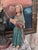 Beautiful antique hand-carved polychrome wood devotional figure depicting a kneeling young woman in prayer. The figure...