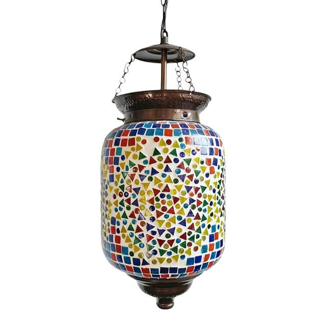 Mosaic Colorful Pendant Light For Sale