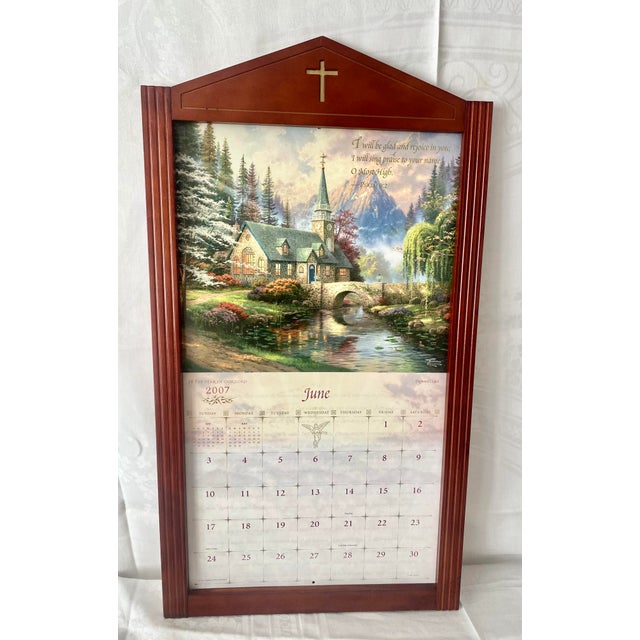 Brown Vintage Arched Top Dark Toned Wood Wall Calender Frame Holder Excellent Condition. For Sale - Image 8 of 8